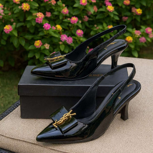 Elegant Black Kitten Heel Shoes For Women