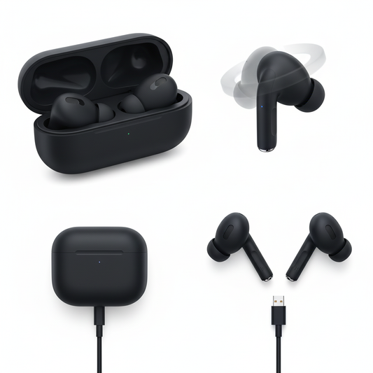 Airpods Pro 2 Noise Reduction Wireless Earbuds (Black)